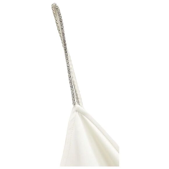 ZARA Oyster White Sparkly Strip Long Slip Dress Size S. - Picture 6 of 11